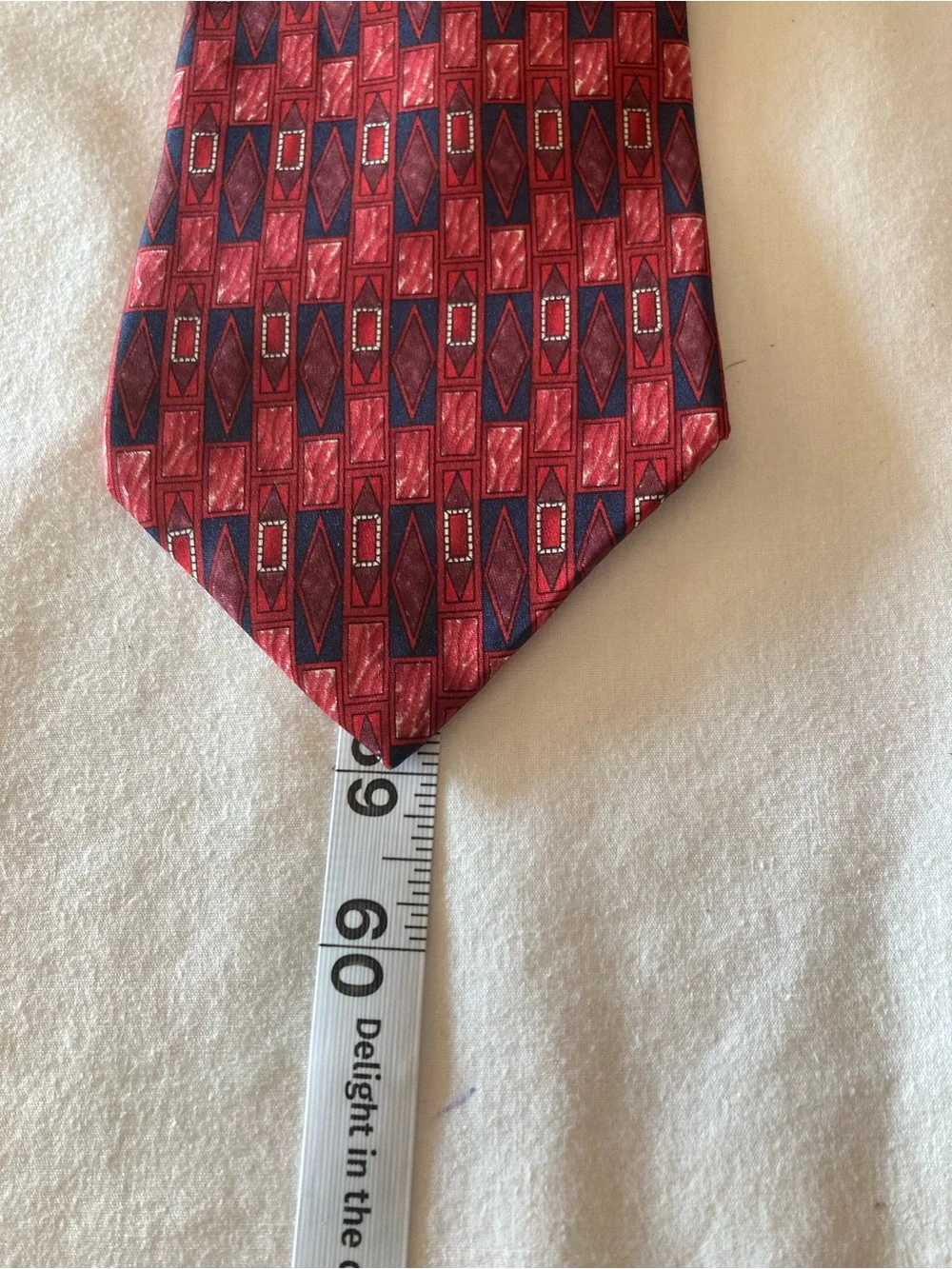 Henry Grethel Men's Red Patterned 100% Silk Tie